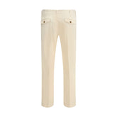 Germano Cream Cotton Casual Pants